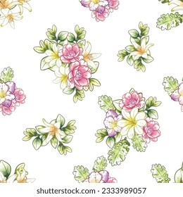 Abstract elegance seamless pattern with floral background