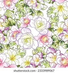 Abstract elegance seamless pattern with floral background