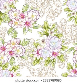 Resumen de la elegancia sin problemas con fondo floral