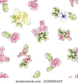 Abstract elegance seamless pattern with floral background