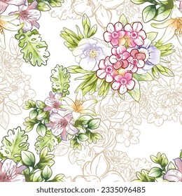 Resumen de la elegancia sin problemas con fondo floral