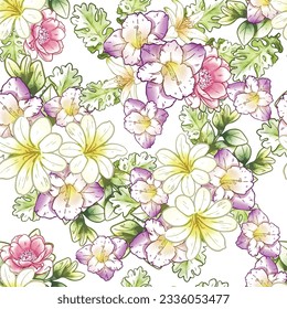 Abstract elegance seamless pattern with floral background