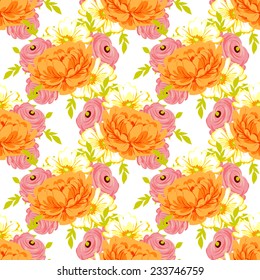 Abstract Elegance Seamless pattern with floral background