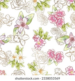 Resumen de la elegancia sin problemas con fondo floral