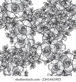Abstract elegance seamless pattern with floral background