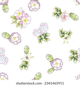 Abstract elegance seamless pattern with floral background