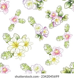 Abstract elegance seamless pattern with floral background