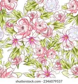 Abstract elegance seamless pattern with floral background
