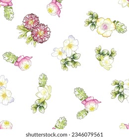 Abstract elegance seamless pattern with floral background