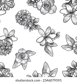 Abstract elegance seamless pattern with floral background