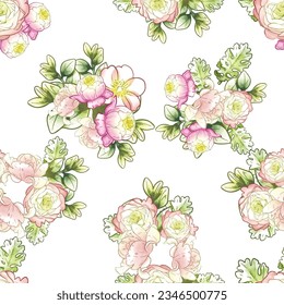 Abstrakte Eleganz, nahtloses Muster mit floralem Hintergrund