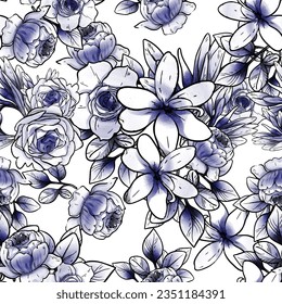 Abstract elegance seamless pattern with floral background