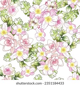 Abstract elegance seamless pattern with floral background