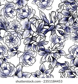 Abstract elegance seamless pattern with floral background