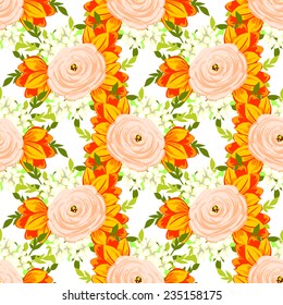 Abstract Elegance Seamless pattern with floral background