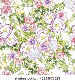 Abstract elegance seamless pattern with floral background