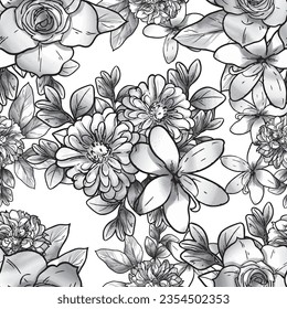 Abstract elegance seamless pattern with floral background