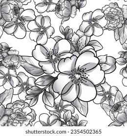 Abstract elegance seamless pattern with floral background