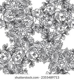 Abstract elegance seamless pattern with floral background
