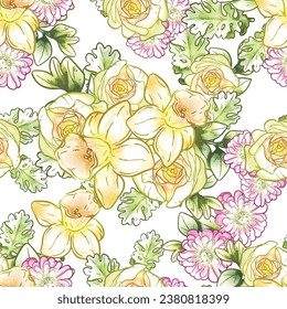 Abstrakte Eleganz, nahtloses Muster mit floralem Hintergrund