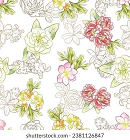 Abstract elegance seamless pattern with floral background