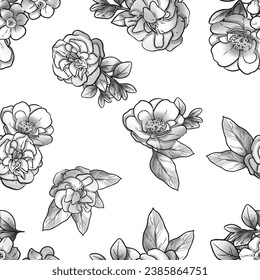 Abstract elegance seamless pattern with floral background