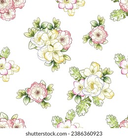 Resumen de la elegancia sin problemas con fondo floral