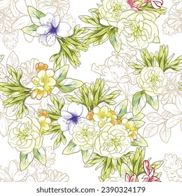 Resumen de la elegancia sin problemas con fondo floral