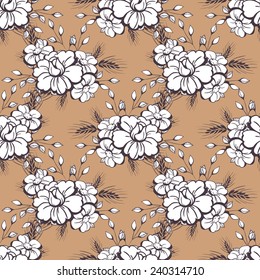 Abstract Elegance Seamless pattern with floral background