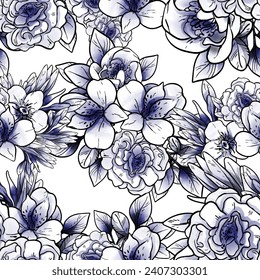 Abstract elegance seamless pattern with floral background