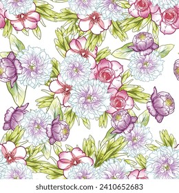 Abstrakte Eleganz, nahtloses Muster mit floralem Hintergrund