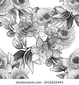 Abstract elegance seamless pattern with floral background