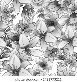 Abstract elegance seamless pattern with floral background