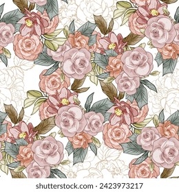 Resumen de la elegancia sin problemas con fondo floral
