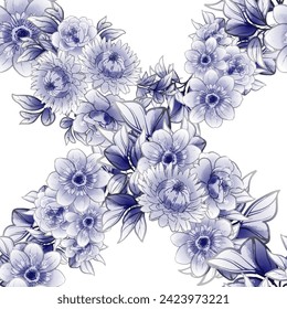 Abstract elegance seamless pattern with floral background