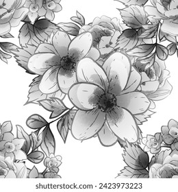 Abstract elegance seamless pattern with floral background