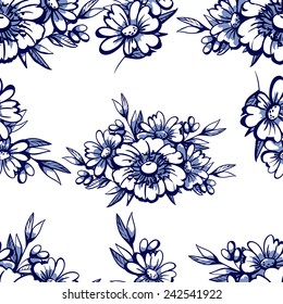 Abstract Elegance Seamless pattern with floral background