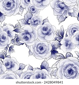 Abstract elegance seamless pattern with floral background