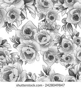 Abstract elegance seamless pattern with floral background