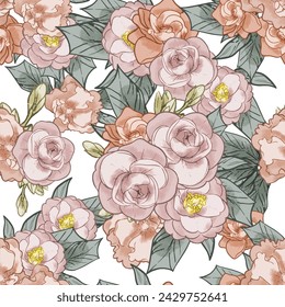 Abstract elegance seamless pattern with floral background