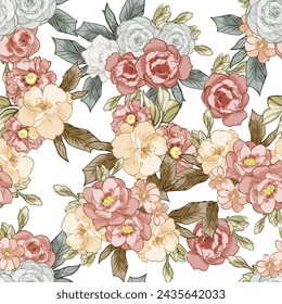 Patrón sin fisuras de la elegancia abstracta con el fondo floral