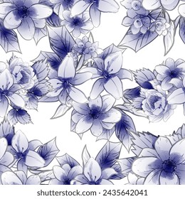 Abstract elegance seamless pattern with floral background