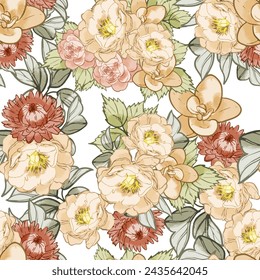 Patrón sin fisuras de la elegancia abstracta con el fondo floral