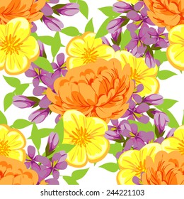 Abstract Elegance Seamless pattern with floral background