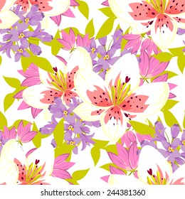 Abstract Elegance Seamless pattern with floral background