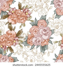 Abstrakte Eleganz nahtlose Muster mit floralem Hintergrund