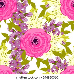 Abstract Elegance Seamless pattern with floral background