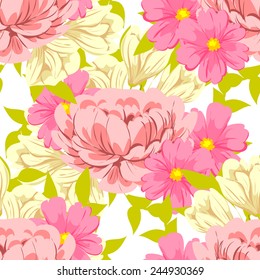 Abstract Elegance Seamless pattern with floral background