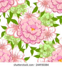Abstract Elegance Seamless pattern with floral background