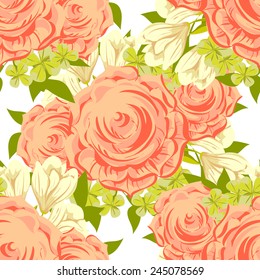 Abstract Elegance Seamless pattern with floral background